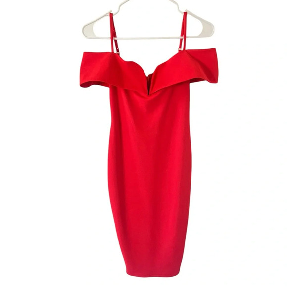 Nookie Pretty Woman Midi Dress in Cherry Red - Picture 10 of 11